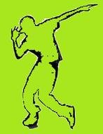 dancing silhouette on a green background as a picture for clipart