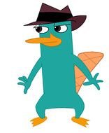 drawing of a blue duck in a hat