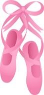 pink pointe shoes on a white background