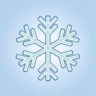 snowflake on blue as a graphic illustration