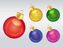 color christmas ball drawing