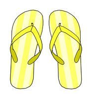 Yellow &amp; White Stripe Flip Flops Free Stock Photo Public Domain