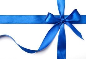 blue ribbon on a white envelope