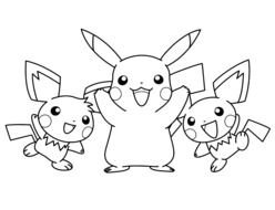 Pokemon drawn in coloring book