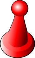red monopoly chip on a white background