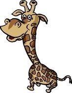 Cartoon nice small Giraffe drawing