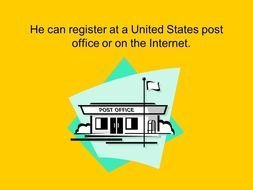 post office on a yellow background