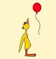 cartoon Bird Looking Upwards