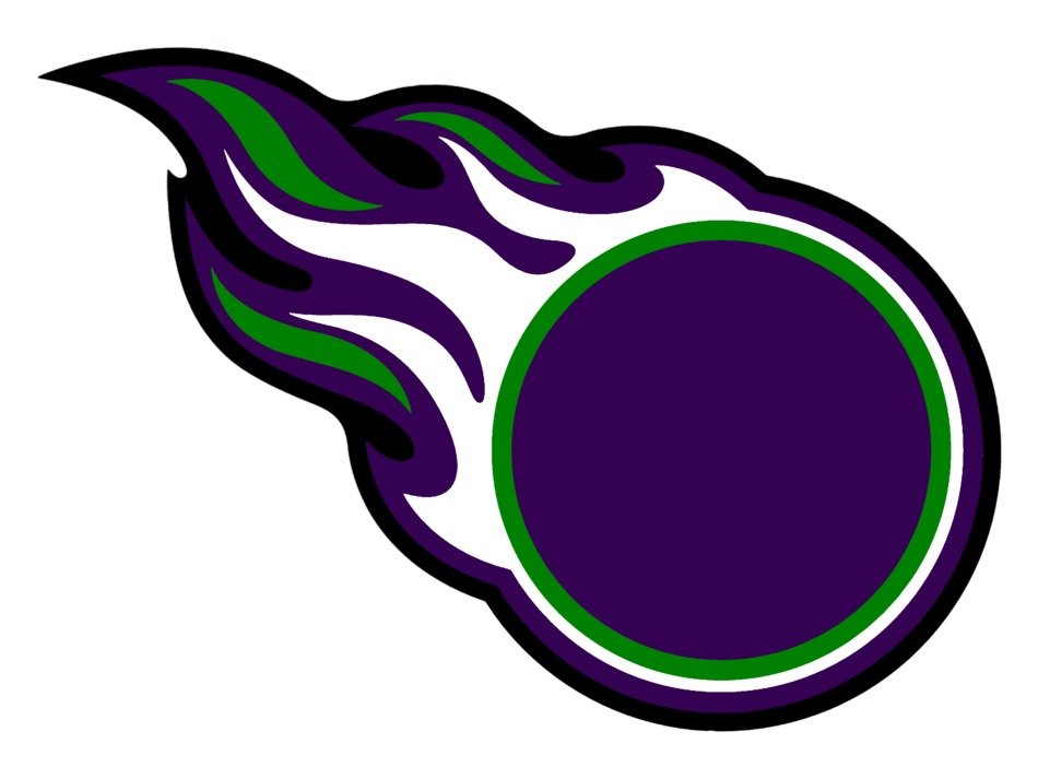 flying purple ball with a trace