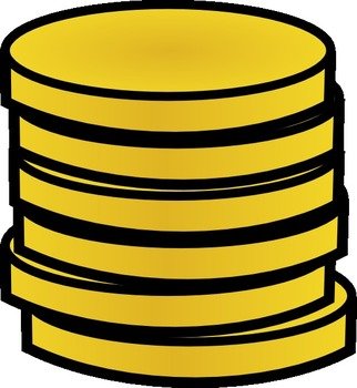 Gold Coins In A Stack At Clkercom Vector Online
