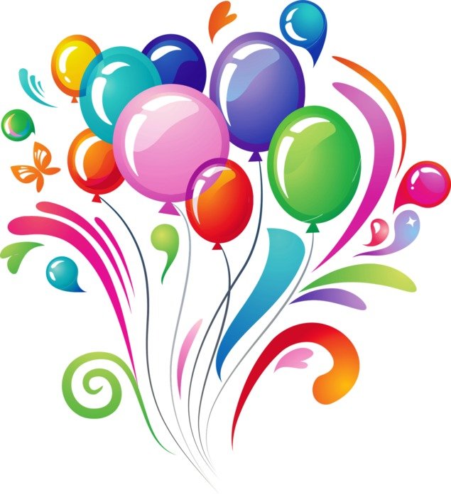 picture with balloons and patterns