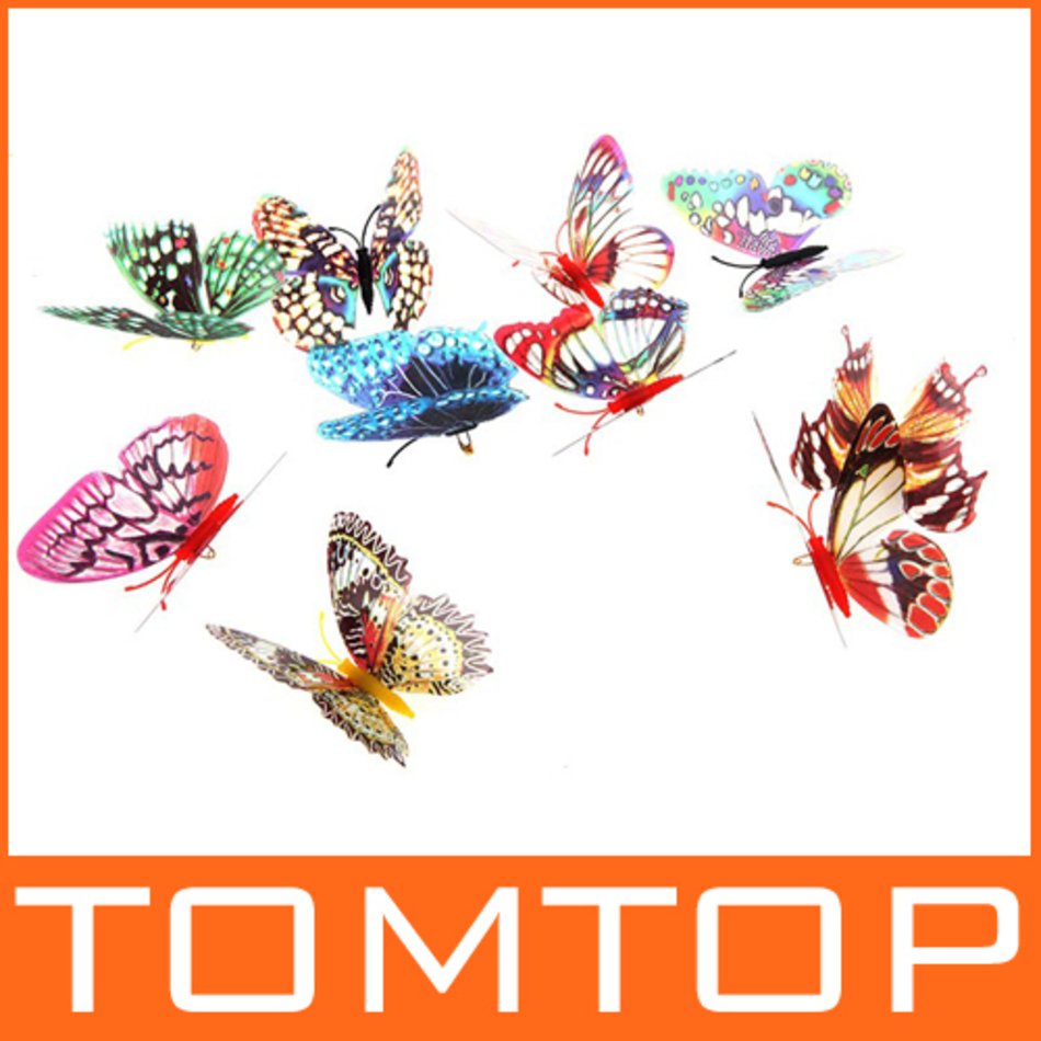 20pcs 8cm Artificial Butterfly Luminous Pin Clip For Home Christmas