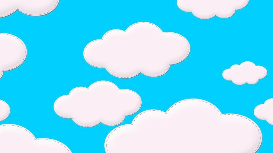 white clouds on a blue background