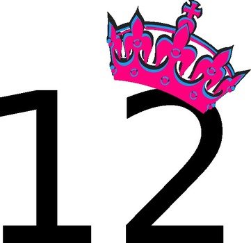 Tilted Tiara And Number 12 drawing