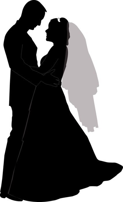 Wedding Couple Silhouette drawing