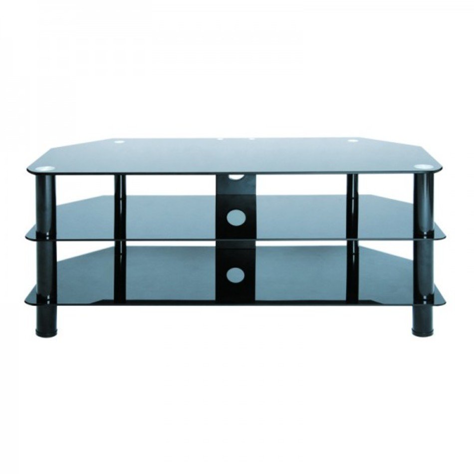 Home &gt Tv Stands Levv Black Glass Stand For Upto 50
