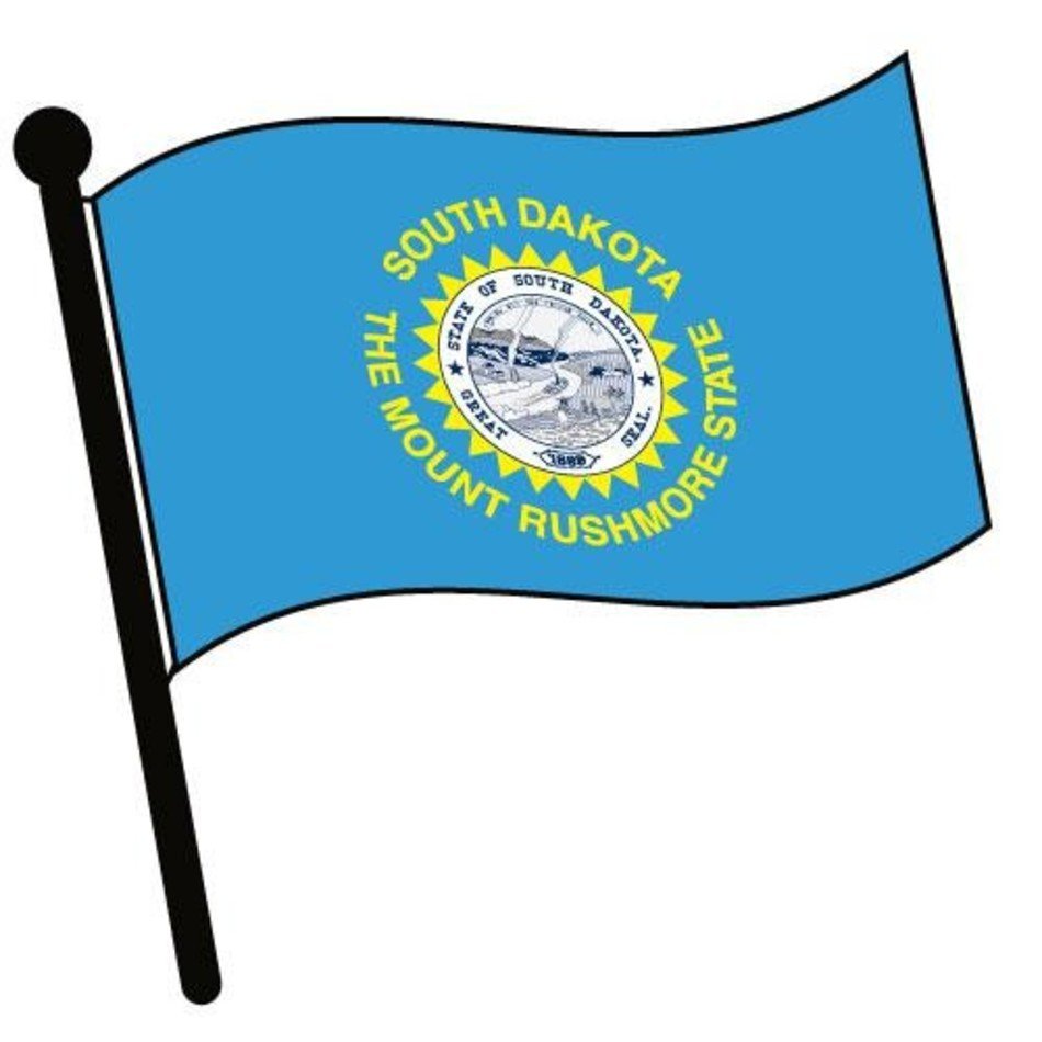 South Dakota Waving Flag American Pictures