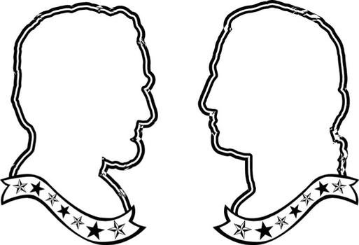 two busts drawing