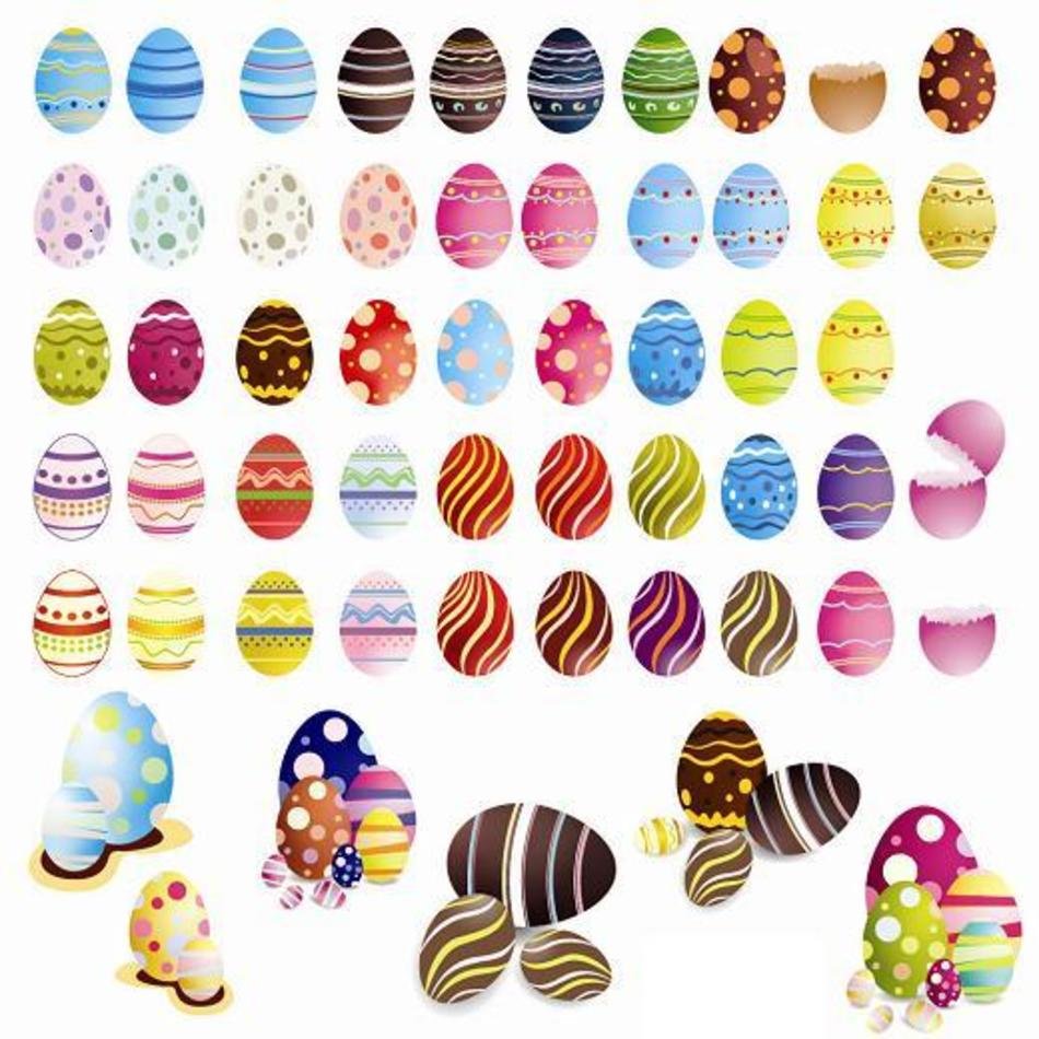 Vectors Easter Vector Colorful Egg Set Clip Art