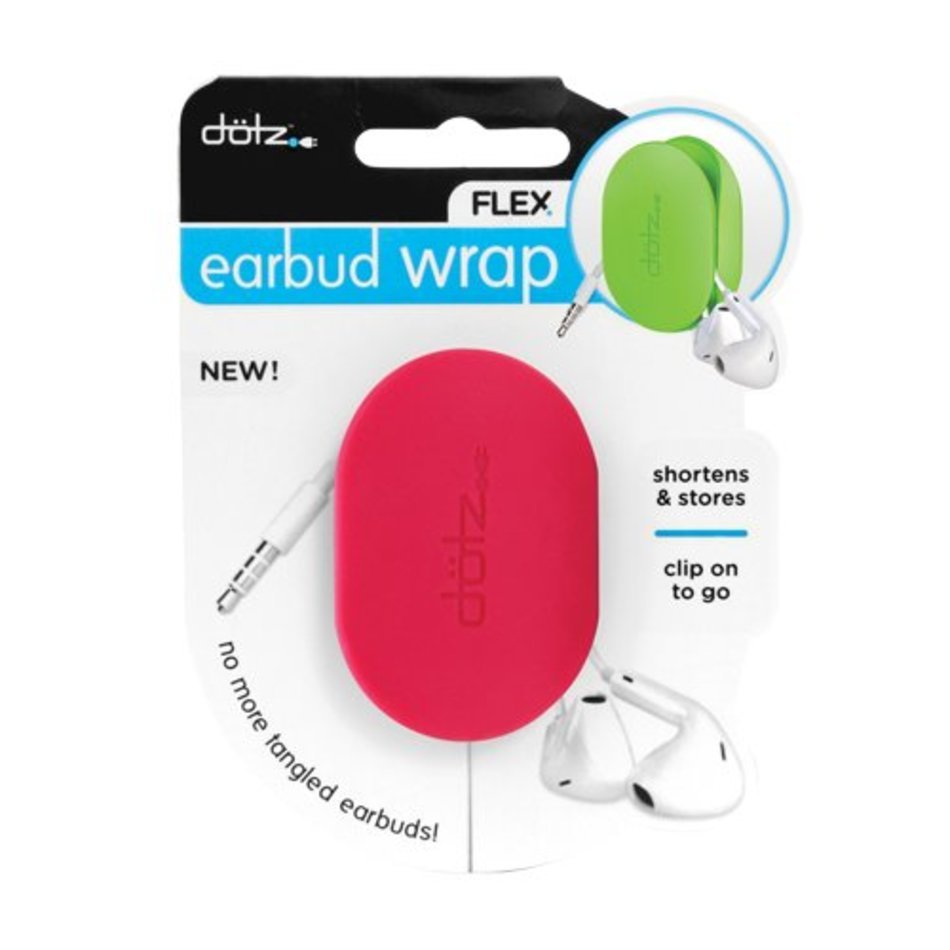 Dotz Flex Earbud Wrap For Cord And Cable Management Magenta Fxw