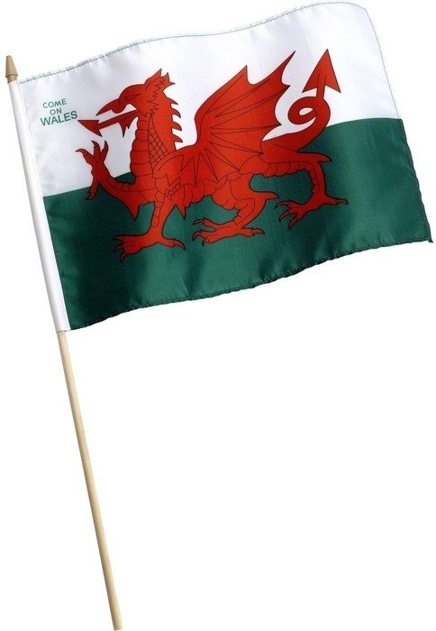 Welsh Flag Waving on stick free image download