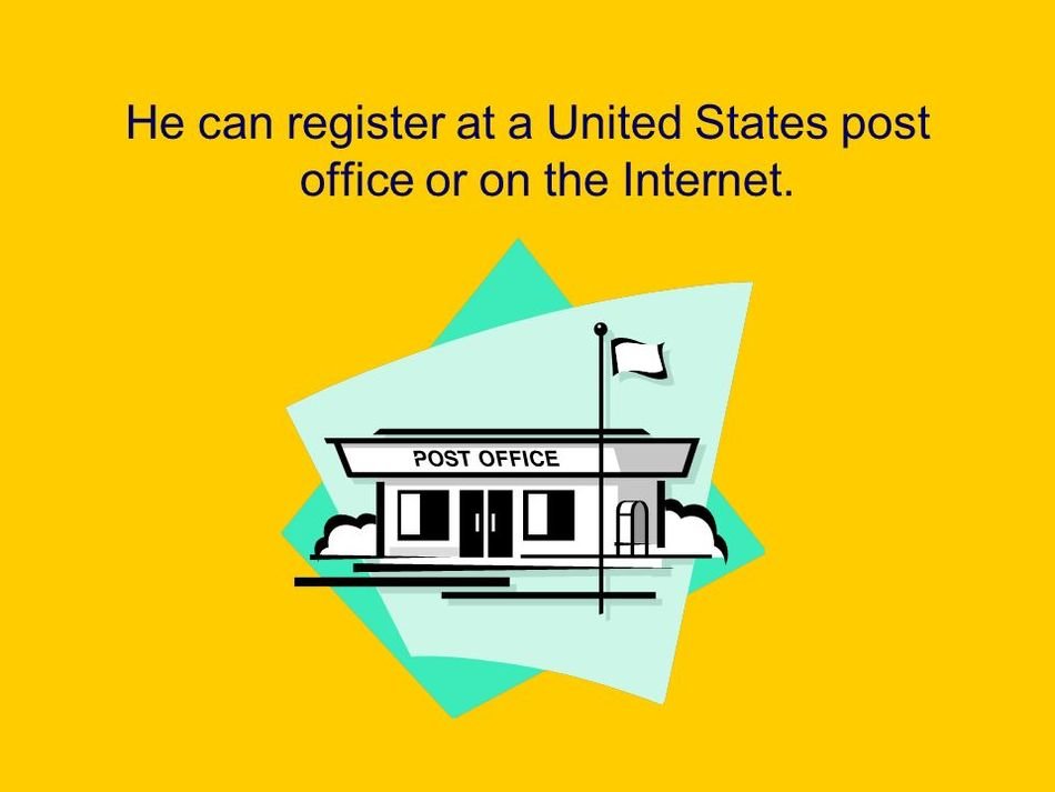post office on a yellow background