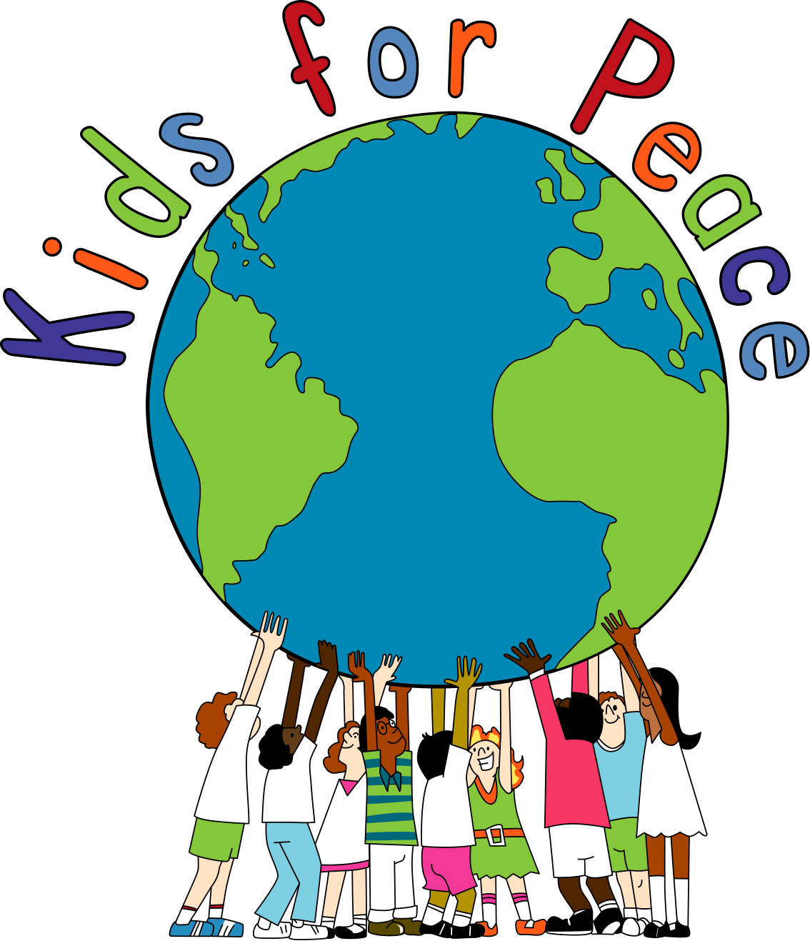 Clip art of kids for peace free image download