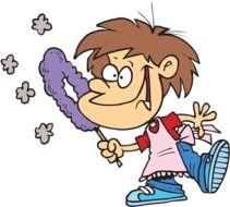 cartoon boy doing house cleaning