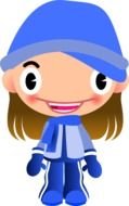 girl in warm sportswear as a cartoon character