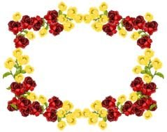 red and yellow Vintage Flower border