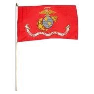 red flag with emblem