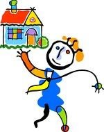 clipart of man with house on hand