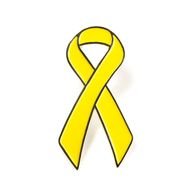 yellow ribbon on a white background