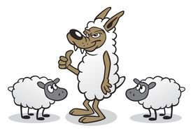 Clip Art of the sheep and wolf