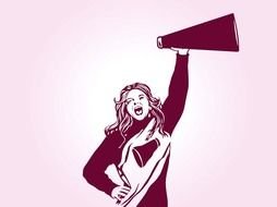 girl with a megaphone drawing