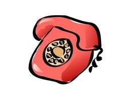 red retro telephone as a graphic image