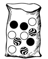 Clipart of Bag With Ten Marbles
