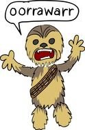 clipart of cartoon chewbakka character