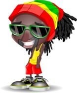 Drawing of the man with the dreadlocks clipart