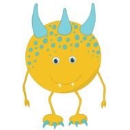 clipart of the yellow monster with a horns