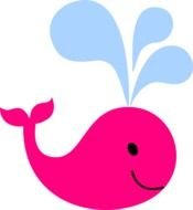 pink whale as a graphic image