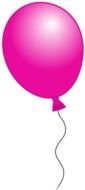 pink balloon isolated on white background