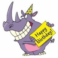 Happy Birthday Party Rhino Cartoon Photo Sculpture Zazzle