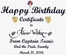 Happy Birthday Certificates drawing