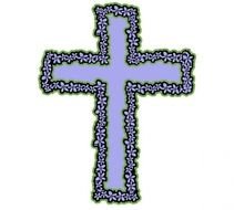 blue cross with flowers as a graphic image