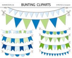 blue-green garland flags