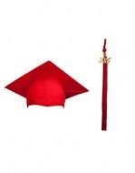 red graduation cap on the white background