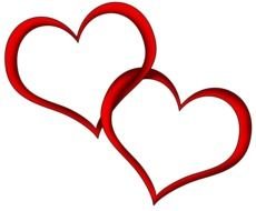 united hearts on a white background
