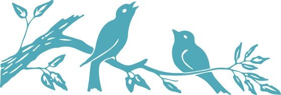 Clip Art of the blue Birds On Branch