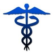 Caduceus Symbol Blue Gradient